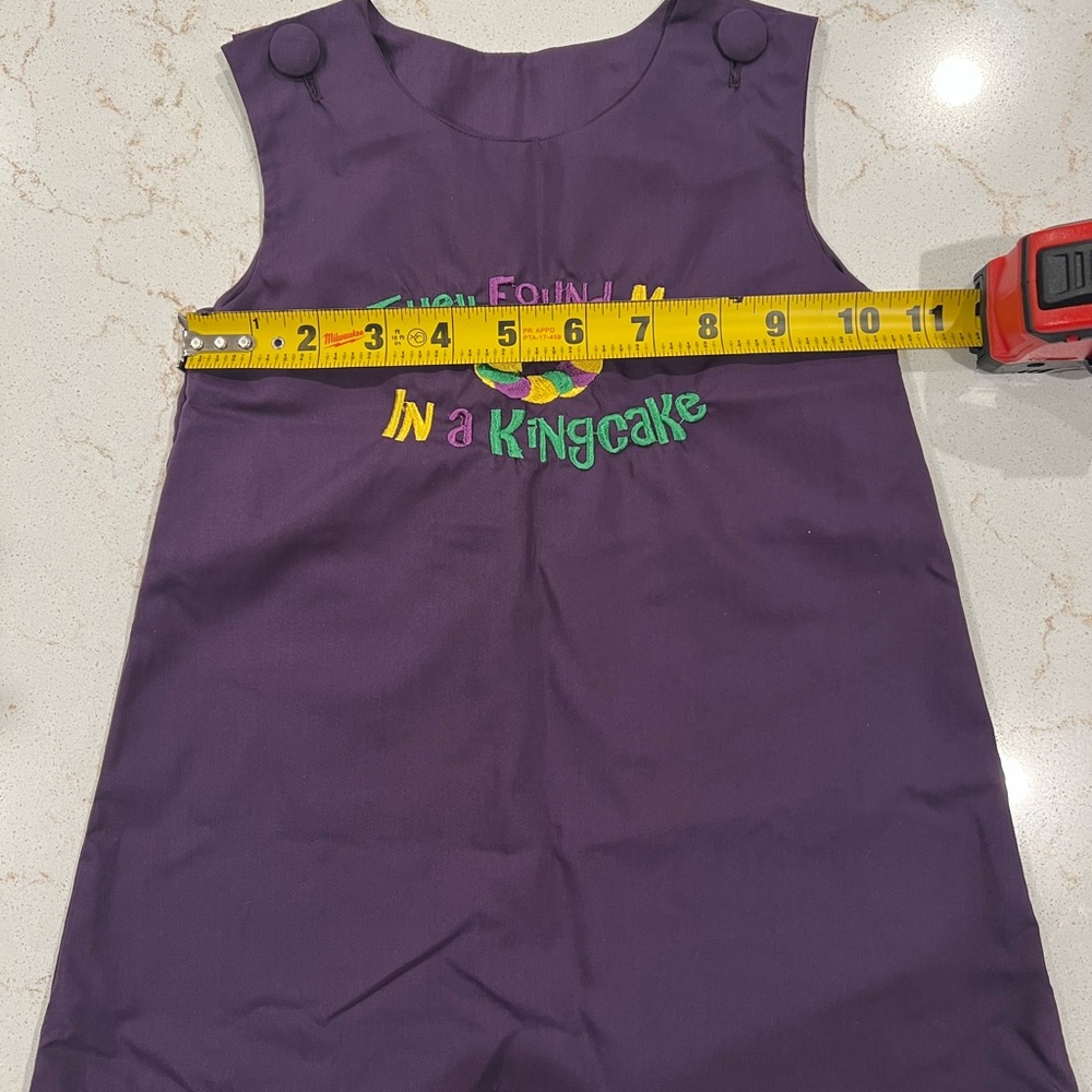 NOLA Smocked Mardi Gras Dress Size 12M - Picture 5 of 6